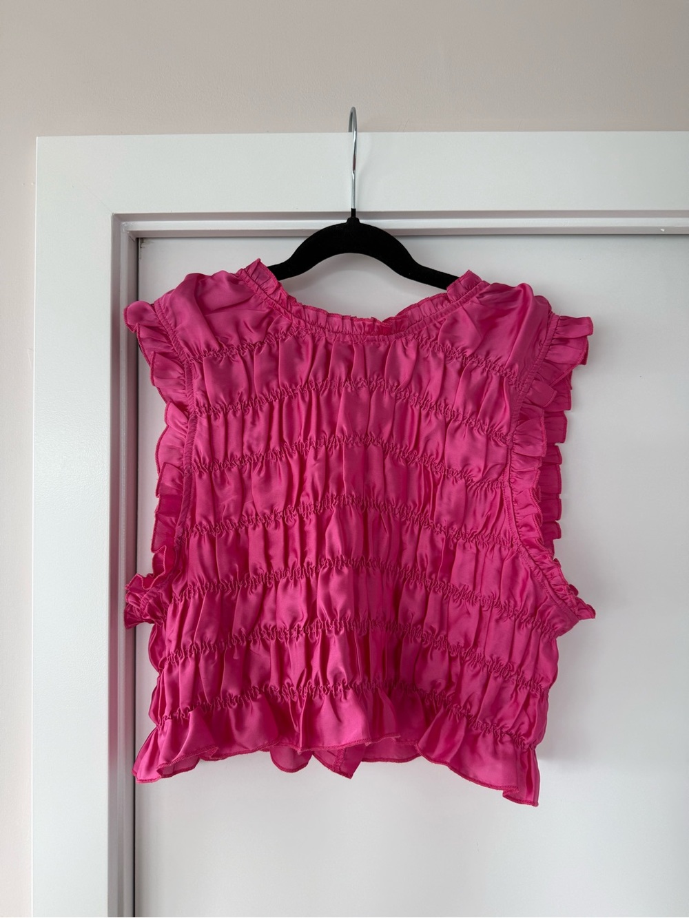 Zara Fuchsia Ruffled Top - Picture 2 of 2